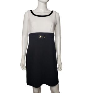 STUDIO ONE Black and White Sleeveless Colorblock Dress Womens Size 10P